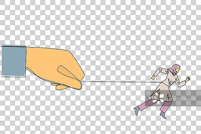 一笔画阿拉伯女商人图片素材