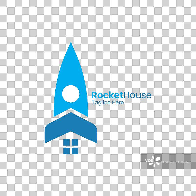火箭房屋标志设计模板图片素材