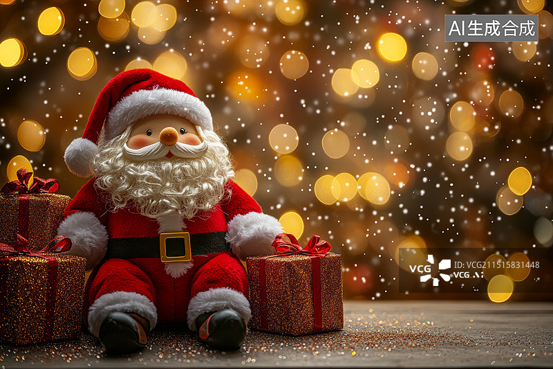 【AI数字艺术】圣诞老人与礼物图片素材