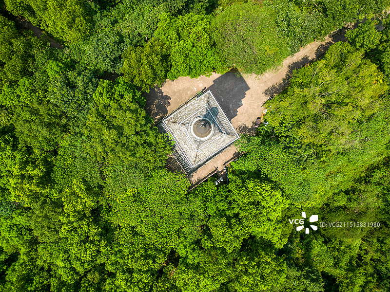 杭州临安功臣塔航拍图片素材
