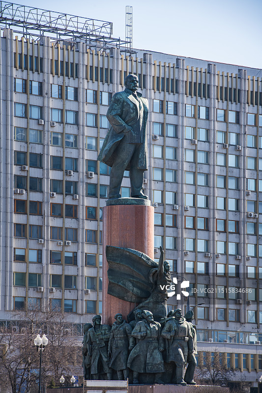 莫斯科风情--街头的列宁及革命者雕塑图片素材