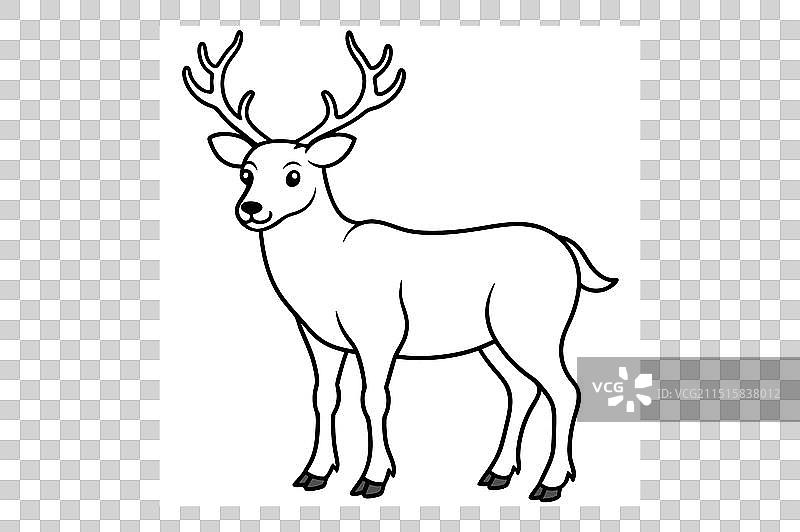 可爱的麋鹿线条艺术图片素材