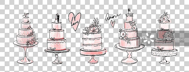 时尚的多层婚礼蛋糕图片素材