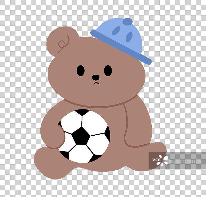 蓝色帽子小熊图片素材