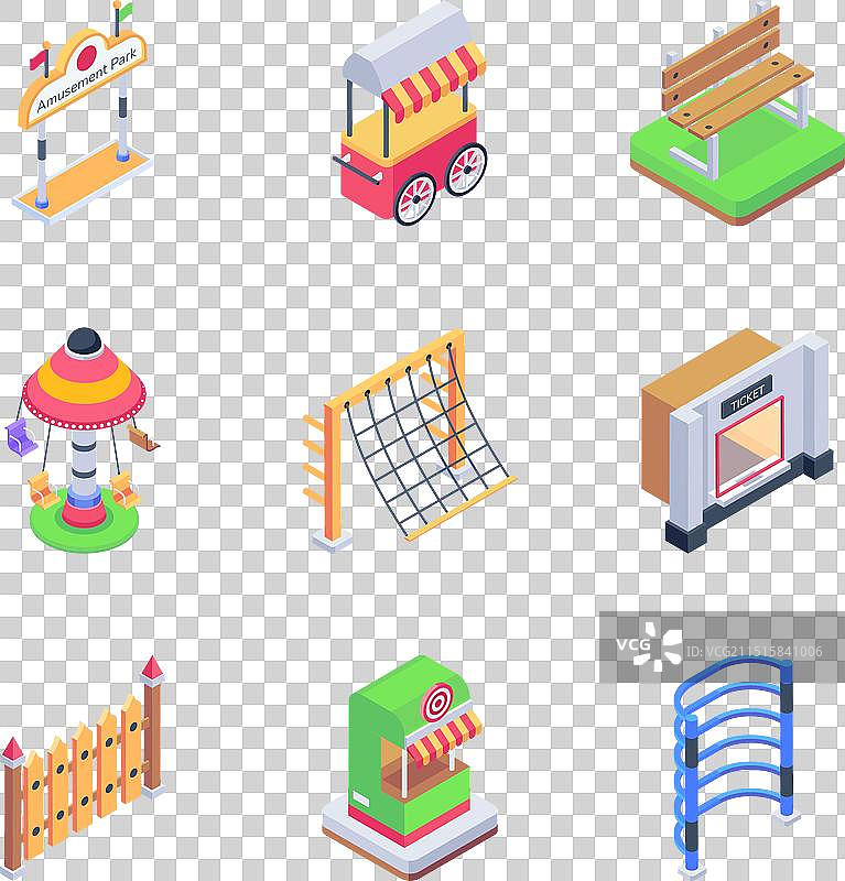 游乐园2.5D图标素材包图片素材