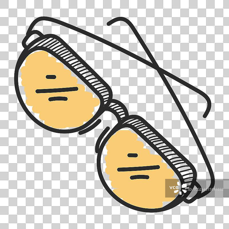 单独的太阳镜涂鸦图标图片素材