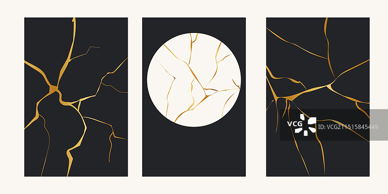 日式金缮艺术几何断线图片素材