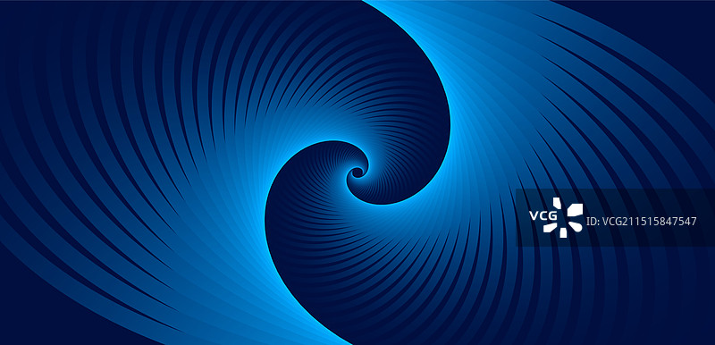深蓝色背景上的抽象蓝色发光螺旋线图片素材
