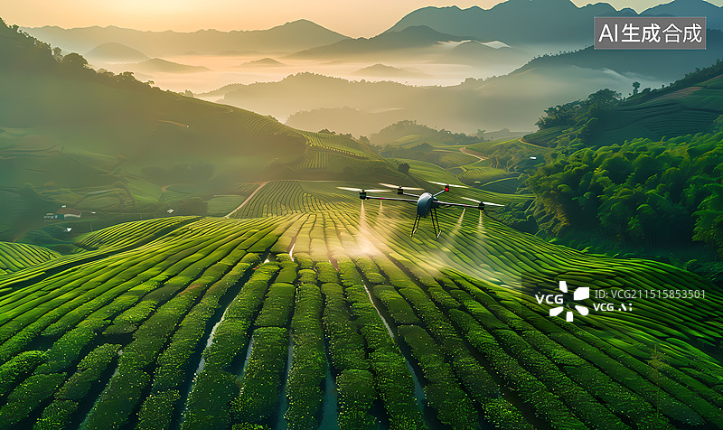 【AI数字艺术】无人机,农业,农药,科技,种植图片素材