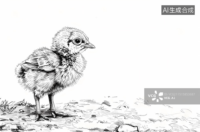 【AI数字艺术】小鸡,养殖,家畜,手绘,插画图片素材