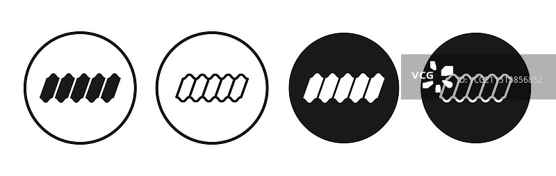 黑色填充和轮廓样式的屋顶瓦片图标图片素材