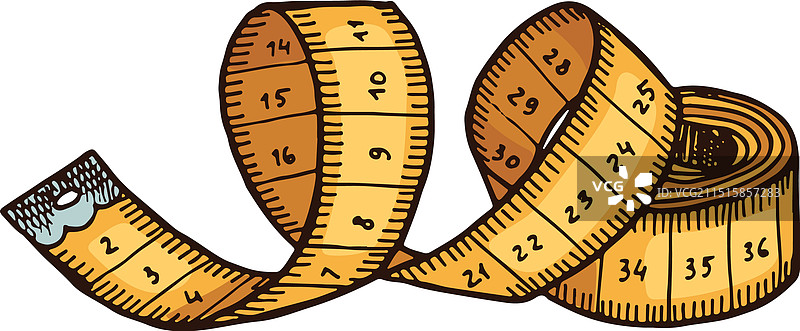 黄色缝纫卷尺测量工具图片素材