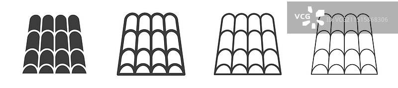 白色背景上的屋顶瓦片图标图片素材
