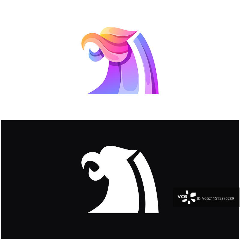 渐变色神秘老鹰标志图片素材