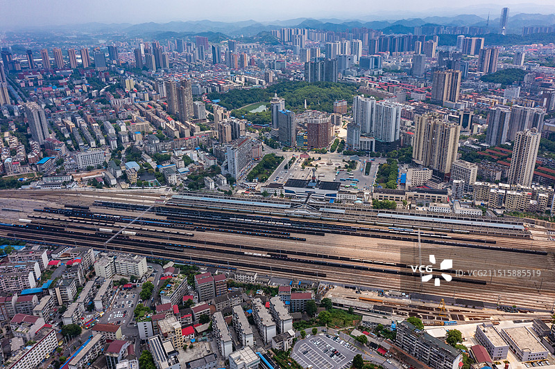 航拍湖南娄底娄星区城市风光图片素材