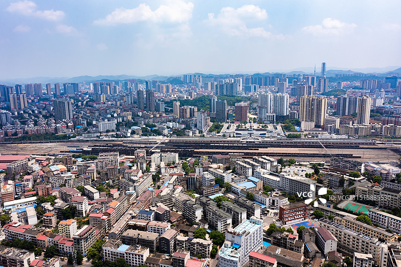 航拍湖南娄底娄星区城市风光图片素材