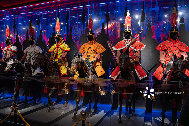 沈阳博物馆展品 清朝骑兵装扮图片素材