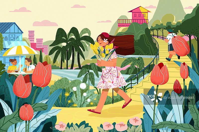 公园小路图片素材