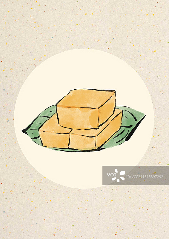 国潮风柳州美食插画-马蹄糕图片素材