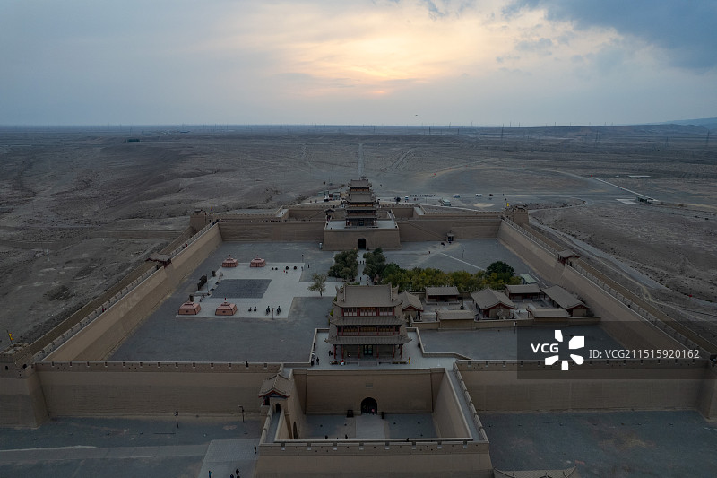 甘肃嘉峪关关城文物景区明长城遗址航拍图片素材