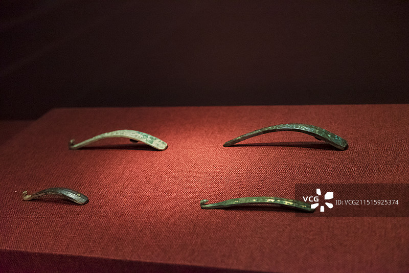 天津博物馆藏 战国时期 错金带钩图片素材