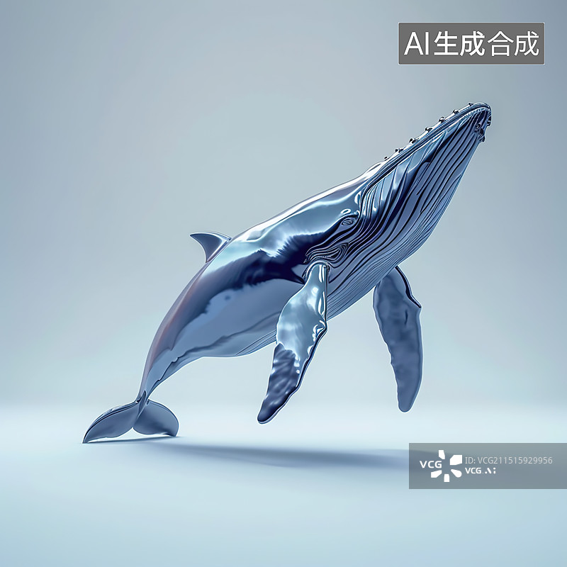 【AI数字艺术】鲸鱼 金属制品图片素材