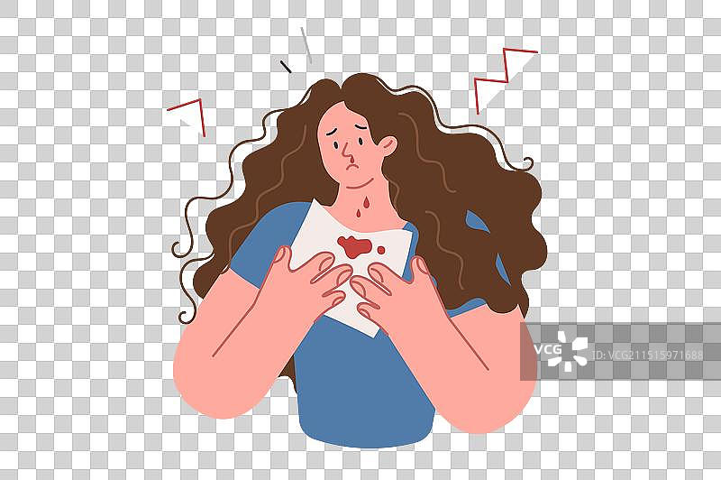 高血压女性流鼻血图片素材