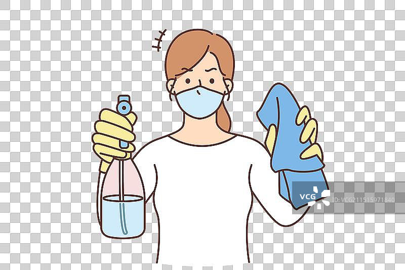 使用清洁剂的女人图片素材