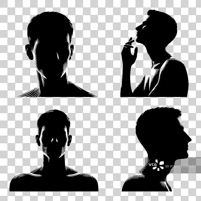 人物头像和肩膀轮廓合集图片素材