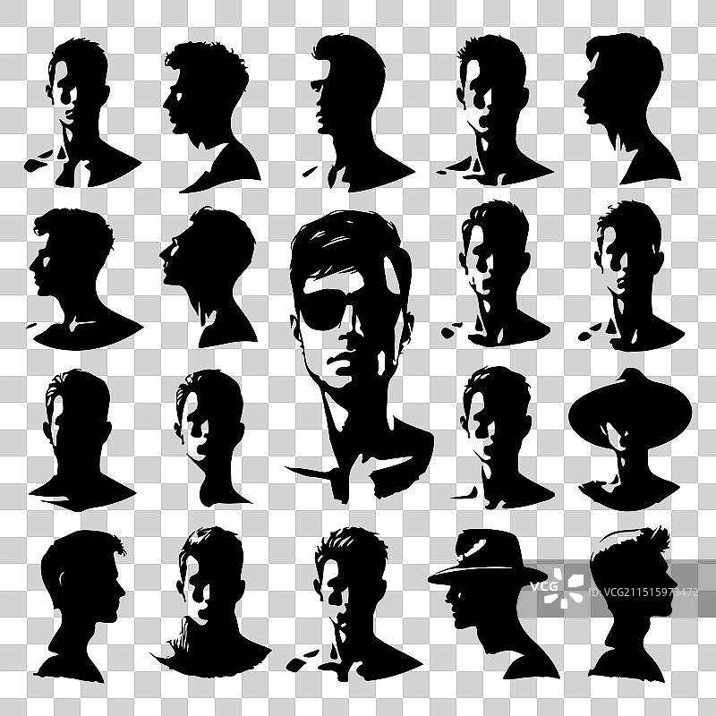 人物头像和肩膀轮廓合集图片素材