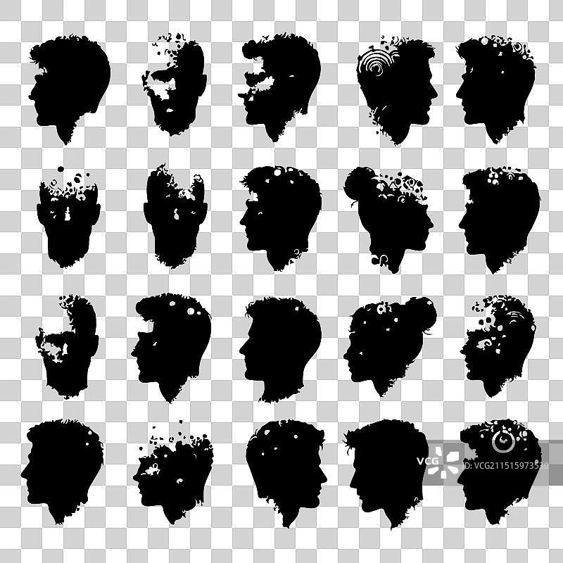 人物头像和肩膀轮廓合集图片素材