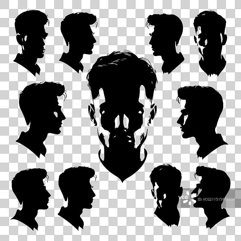 人物头像和肩膀轮廓合集图片素材