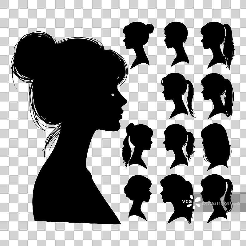 人物头像和肩膀轮廓合集图片素材