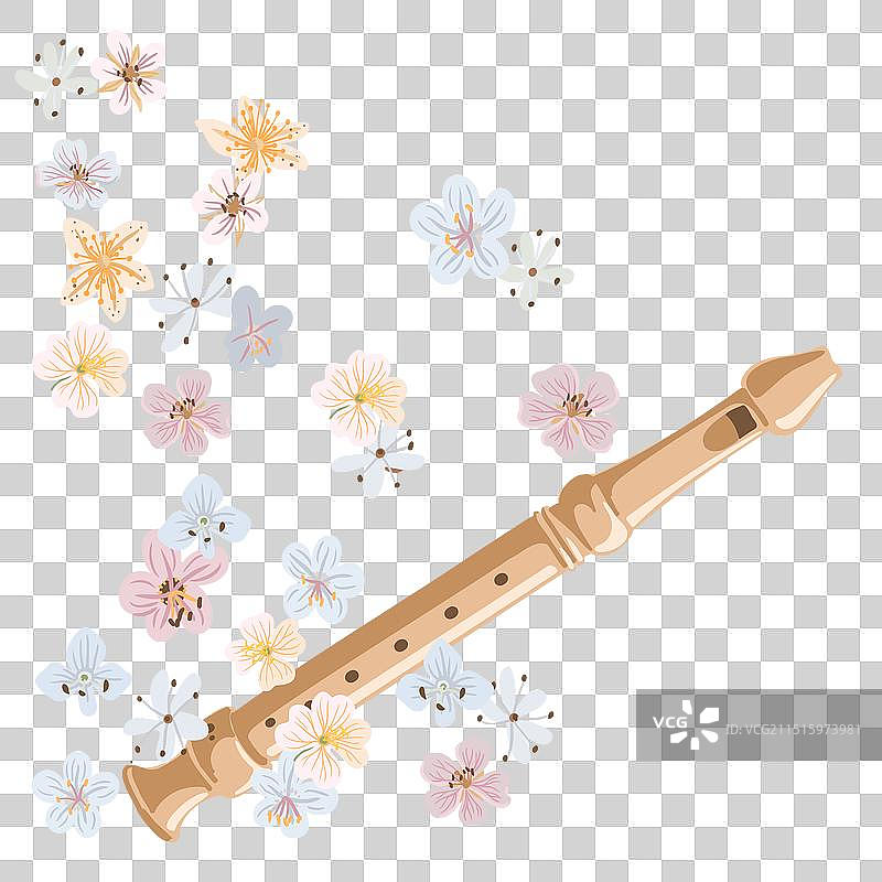 乐器录音机简笔画图片素材