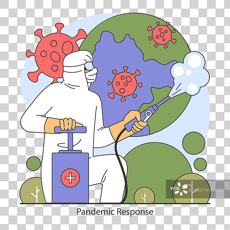 疫情应对概念扁平化图片素材