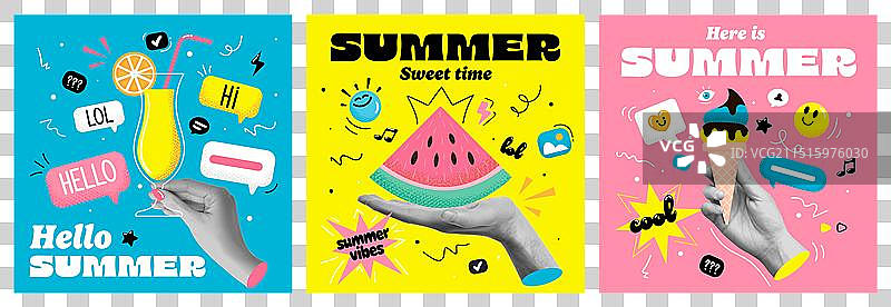 夏季拼贴海报设计图片素材