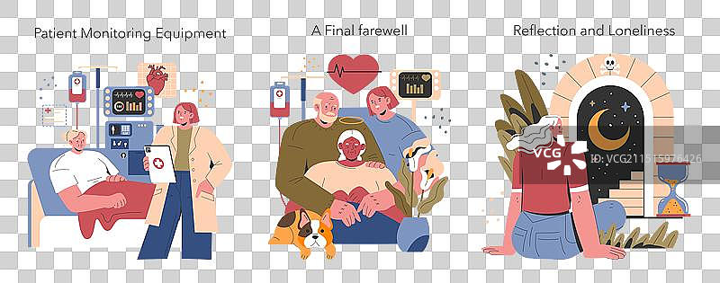 安乐死（扁平风格）图片素材