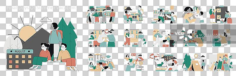 夏日尾声扁平风图片素材