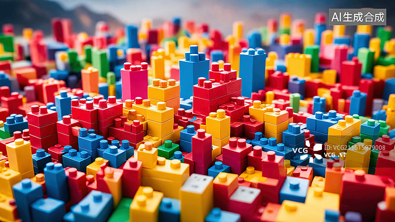 【AI数字艺术】乐高积木创意世界图片素材