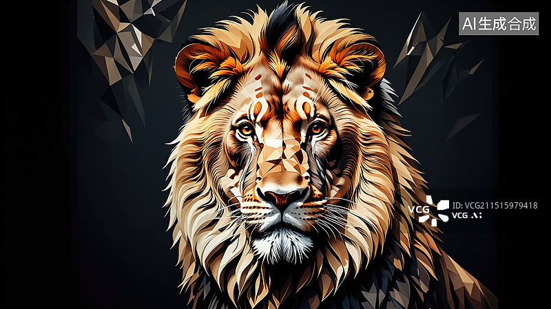 【AI数字艺术】狮子肖像图片素材