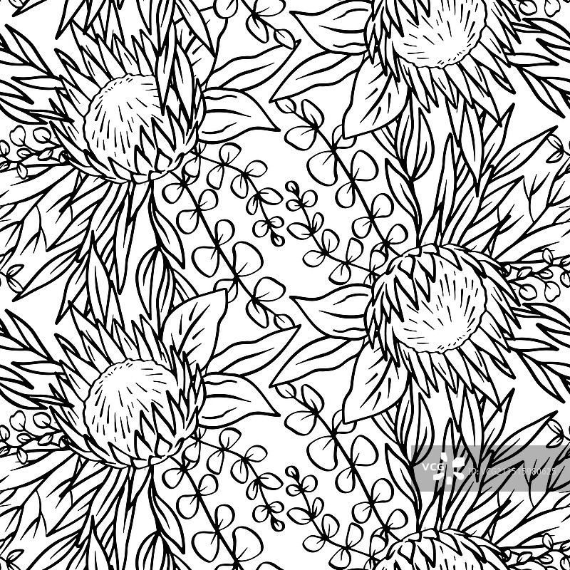 黑白无缝线条艺术图案图片素材