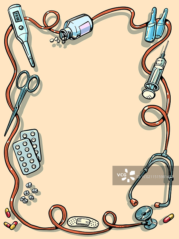 医疗治疗工具和方法框架图片素材