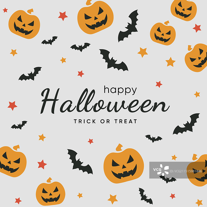 蝙蝠和南瓜万圣节快乐背景图片素材