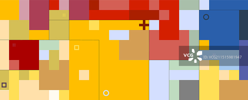 黄色背景上的鲜艳方块无缝图案图片素材