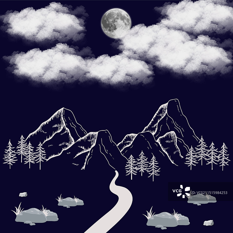 月亮与云朵图片素材