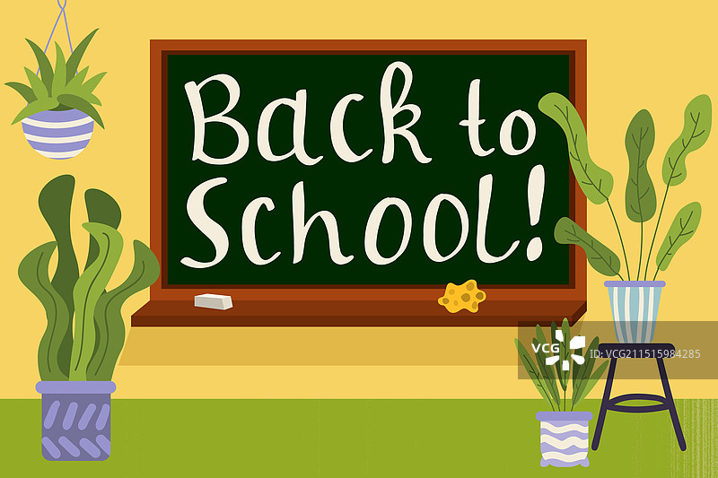 可爱的卡通开学季字母设计图片素材