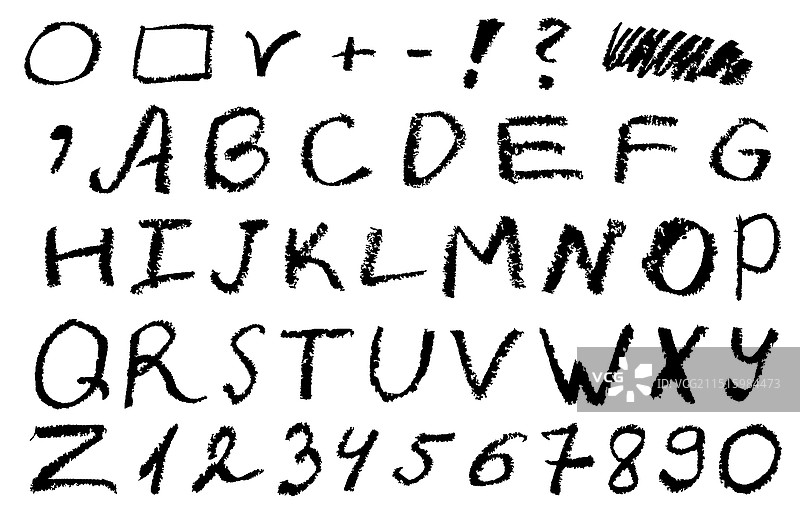 卡通纹理油画粉彩拉丁字母图片素材