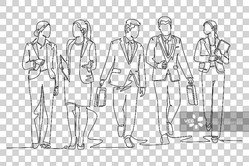 年轻男性图案单线连续绘图图片素材