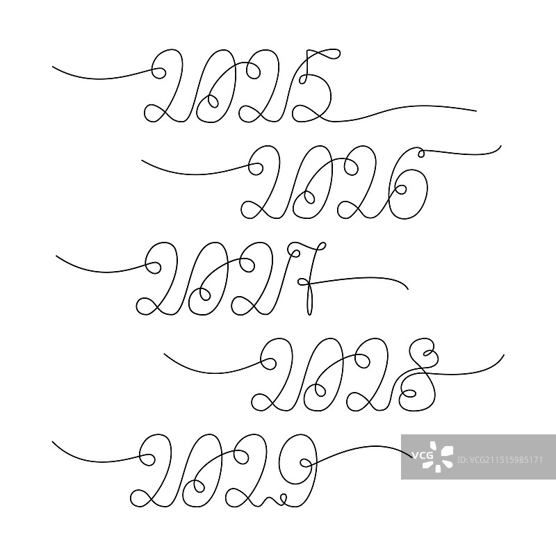 2025 2026 2027 2028 2029新年日期图片素材