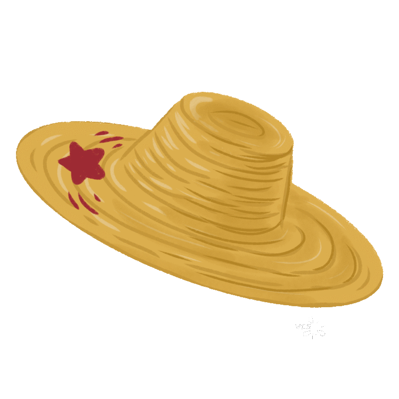 草帽手绘插画动图图片素材